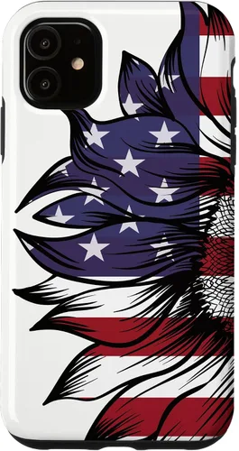 Miniatura 8 de Funda patriótica para iPhone 13 Pro Max USA 4 de julio con diseño de girasol