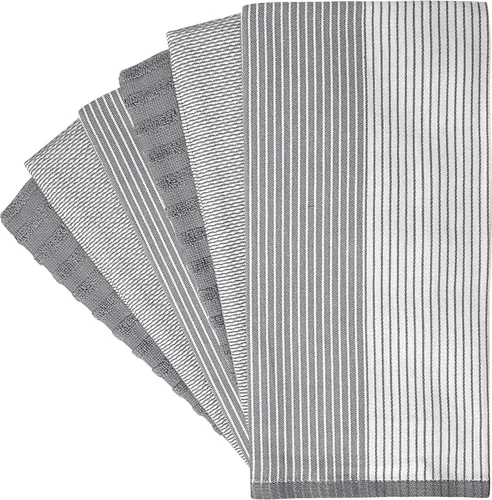 Miniatura 3 de Toallas de cocina premium (20"x 28", paquete de 6) Toallas de plato grandes de algodón Juego de textiles de cocina planos y de rizo altamente