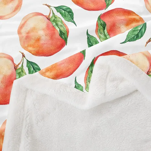 Miniatura 4 de Feelyou - Manta de forro polar con estampado de melocotones, diseño tropical de frutas, suave y linda, para cama, sofá, sillón, decoración de Multi