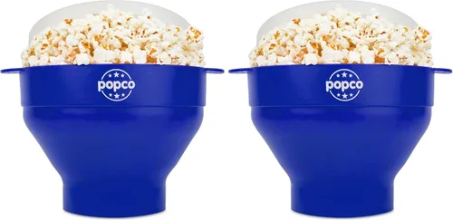 Miniatura 14 de POPCO - Palomitas de maíz de silicona para microondas - Palomitas de maíz plegables - Tazón de palomitas de maíz con asas y tapa - Apto para Verde