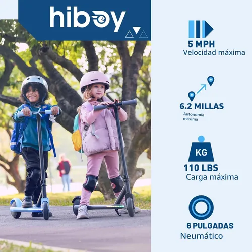 Miniatura 2 de Hiboy ES1 Electric Scooter for Kids Ages 4-10, LED Light-Up Wheels & Side Lights, 5MPH Safe Speed, Easy Control, Safety Kids Scooter, UL Certificate
