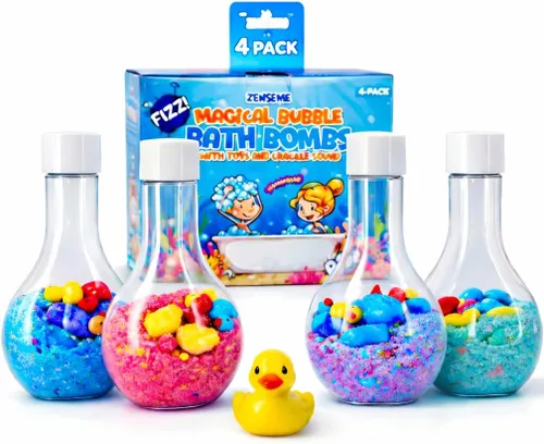 Miniatura 10 de Bombas de baño para niños con juguetes en el interior con tarjetas flash, bombas de baño deportivas para niños, juego de regalo de 18 perfumadas