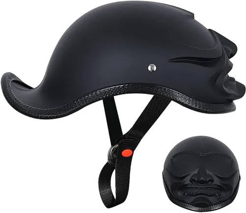 Miniatura 7 de Half-Shell - Casco de motocicleta, casco de motocicleta con cara abierta, certificación ECE/DOT, medio casco, M (57 ~ 22.8 in)