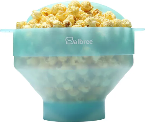 Miniatura 11 de La máquina original Salbree para palomitas de maíz plegable de silicona para microondas, cuenco microondas con capacidad para 16 tazas, utiliza aire