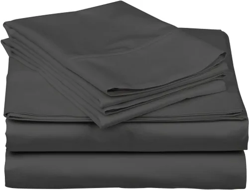 Miniatura 7 de Juego de sábanas de 800 hilos de 4 piezas, 100% algodón, color burdeos, para cama de tamaño individual, juego de ropa de cama de algodón de fibra