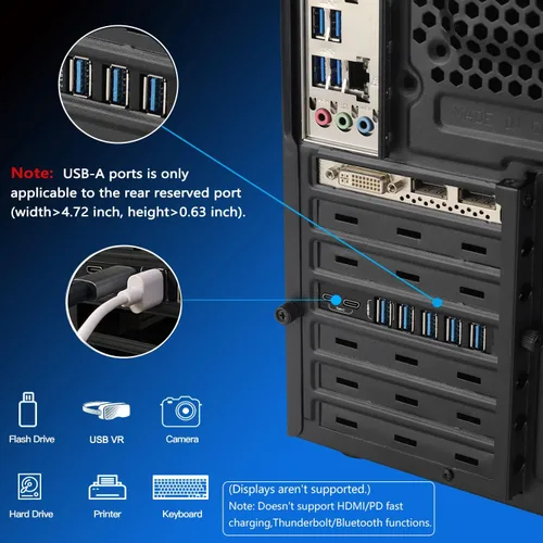 Miniatura 4 de Tarjeta de expansión PCIe a USB 3.0 de 7 puertos (2 puertos USB tipo C y 5 puertos USB tipo A), convertidor interno Tarjeta de expansión PCI Express
