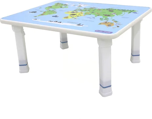 Miniatura 8 de Baby Care Mesa de piso plegable para niños con alturas ajustables, para jugar, leer y merienda y más (mapa del mundo)