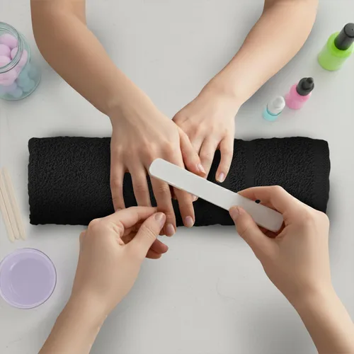 Miniatura 7 de Toallas de salón – Paquete de 50 toallas de mano negras 100% algodón Toalla de spa – 16x27 pulgadas Altamente absorbable Toallas faciales