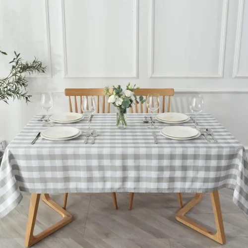 Miniatura 8 de maxmill - Mantel cuadrado a cuadros resistente a las manchas, impermeable y resistente a las arrugas, lavable, de peso pesado y suave, de gingham