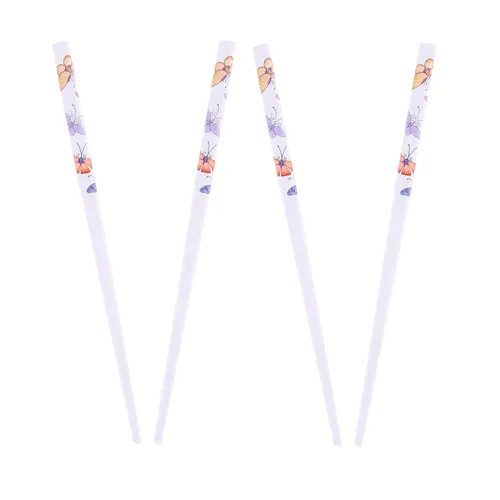Miniatura 11 de Juego de 4 palillos para el cabello con mariposas, color blanco y negro