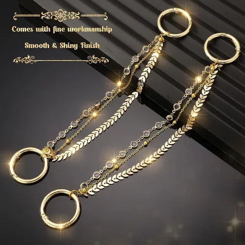 Miniatura 2 de MTLEE 2 Piezas de Adornos de Cadena para Zapatos para Mujeres, Adornos de Cadena Brillantes para Niñas y Zuecos, Accesorios con Hebilla, Joyería