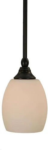Miniatura 34 de Toltec Lighting Tallo Colgado Mini colgante, acabado de cobre negro, 3.5" cuadrado humo burbuja vidrio