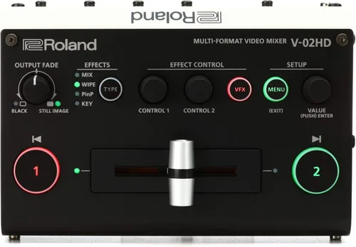 Miniatura 10 de Roland V-02HD MK II – Mezclador de vídeo para transmisión – La solución de transmisión en vivo de dos cámaras más fácil del mundo. Ideal
