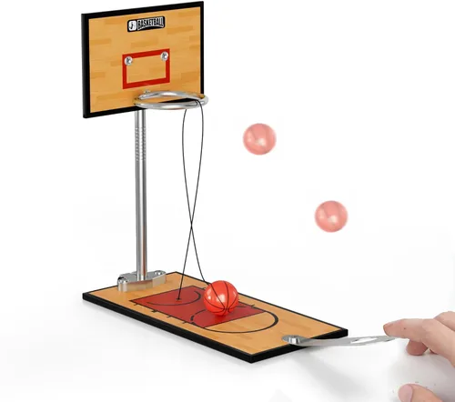 Miniatura 10 de GYSH - Mini aro de baloncesto de escritorio para oficina, pequeño juguete de baloncesto de mesa, juguetes de escritorio para oficina para adultos