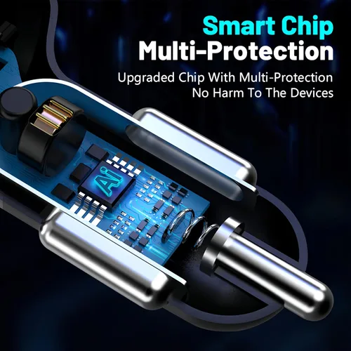 Miniatura 4 de Adaptador de cargador de automóvil, cargador USB de 4 puertos con voltímetro PD 3.0 y QC 3.0, cargador USB para automóvil, accesorios de carga