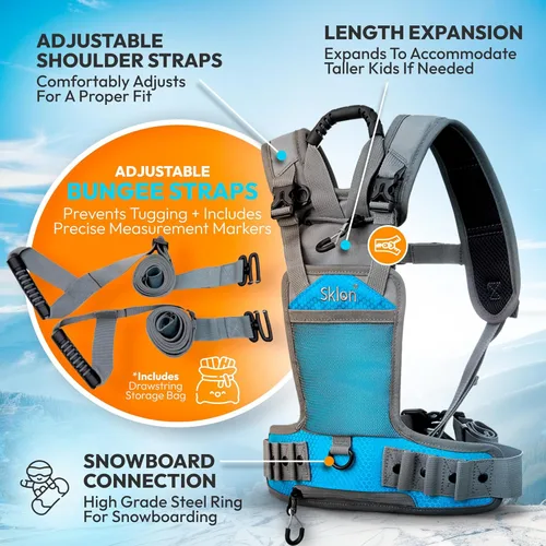 Miniatura 2 de Sklon Entrenador de arnés de esquí y snowboard para niños - Correa de entrenamiento Enseñe a su hijo los fundamentos del esquí Snowboarding
