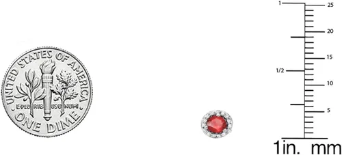 Miniatura 3 de Dazzlingrock Collection Aretes tipo dormilona con forma de círculo de diamantes blancos y piedras preciosas de 0.14 pulgadas cada uno para mujer