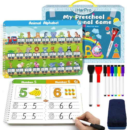 Libros de rastreo de práctica de escritura a mano para niños de 3 a 5 años, actividad de aprendizaje preescolar Montessori, aprendizaje educativo
