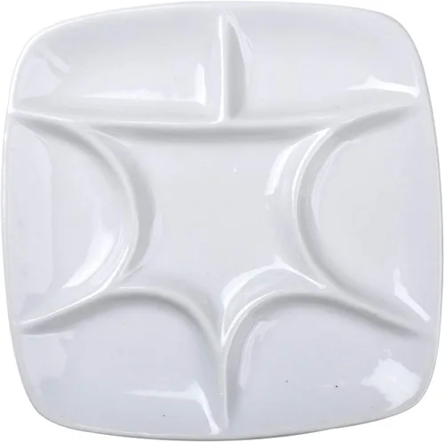 Miniatura 7 de MEEDEN Paleta de pintura de acuarela de porcelana redonda de 12 pozos para acuarela gouache pintura al óleo acrílica, 7 pulgadas