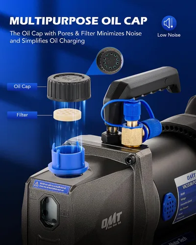 Miniatura 5 de Orion Motor Tech Bomba de vacío HVAC inalámbrica de iones de litio, bomba de vacío de 3 cfm, bomba de vacío de CA automotriz alimentada por batería