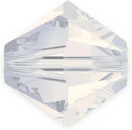 Miniatura 28 de 100 cuentas sueltas de cristal bicono facetado pequeño Preciosa auténtico de 3mm (0.118 pulgadas) aguamarina AB (azul) compatibles con cristales