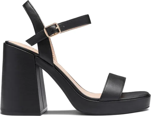 Miniatura 2 de DREAM PAIRS Tacones para mujer, plataforma gruesa, tacón alto, puntera abierta, moda, boda, fiesta, noche, baile, correa de tobillo, zapatos de tacón