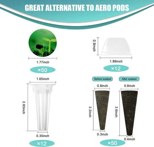 Miniatura 7 de Haligo Kit de cápsulas de semillas de 124 piezas para Aerogarden, kit para cultivar cualquier cosa para jardín hidropónico interior, suministros