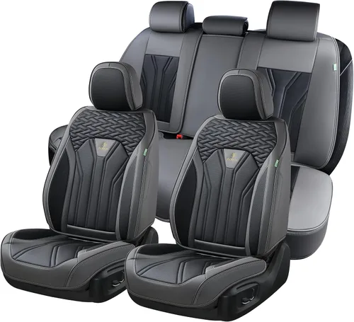 Miniatura 13 de FLORICH Fundas de asiento para automóviles, fundas de asiento impermeables, fundas de asiento de cuero para automóvil, paquete de 2, protector