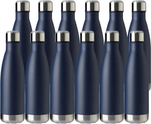 Miniatura 40 de MEWAY Botella de agua deportiva de 17 onzas con aislamiento al vacío, de acero inoxidable, a prueba de fugas, doble pared en forma de cola, mantiene
