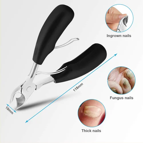 Miniatura 3 de Cortaúñas gruesas para dedos de los pies, podólogo, para uñas encarnadas y gruesas, para hombres y personas mayores, de acero inoxidable de grado