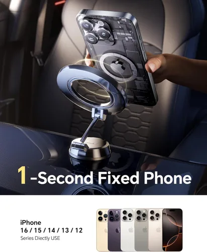 Miniatura 6 de Kaistyle for Magsafe Car Mount【Powerful Suction】 Vacuum Magnetic Phone Holder for Car Phone Holder Mount Suction Cup Phone Mount for Car Dashboard