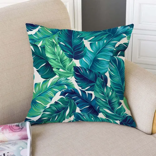 Miniatura 2 de TSSOHU Funda de almohada de granja de 18 x 18 pulgadas, funda de almohada tropical, hojas de palma tropical, Hawaii, selva, fundas de almohada Tss11