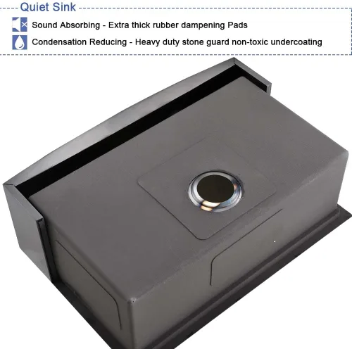 Miniatura 7 de Fregadero negro de 33 pulgadas para cocina de 33 x 21 pulgadas, fregadero de cocina de acero inoxidable negro, estación de trabajo, fregadero