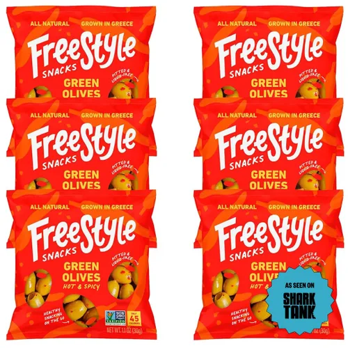 Miniatura 11 de Freestyle Snacks Paquetes de Aperitivos de Aceitunas – Porción Individual – Aceitunas Verdes Frescas Deshuesadas, Tamaño Jumbo, Cultivadas