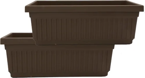 Miniatura 11 de The HC Companies Macetero veneciano de 18 pulgadas con tapón de drenaje, macetas de plástico ligero resistente a los rayos UV para interiores y Negro
