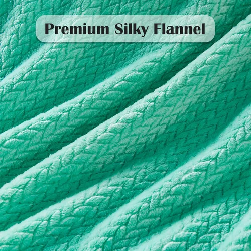 Miniatura 5 de NEWCOSPLAY Manta de Tiro Súper Suave Aqua Franela Sedosa Premium Fleece con Patrón de Hojas Ligera Manta de Cama para Uso en Todas las Estaciones