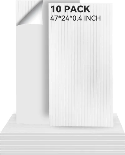 Paquete de 10 paneles acústicos, paneles de pared grandes de 47 x 24 x 0.38 pulgadas, paneles autoadhesivos que absorben el sonido, paneles a prueba