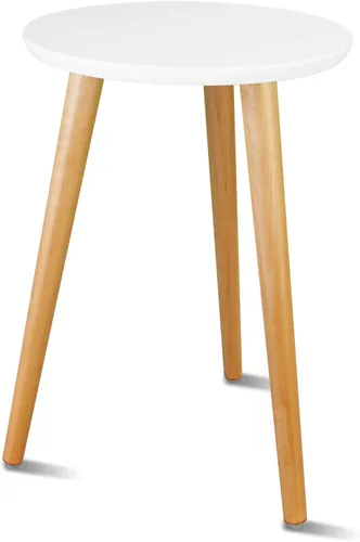Uneedem Soporte de madera de mediados de siglo para plantas de interior, mesa moderna, soporte alto para macetas, mesa auxiliar redonda pequeña (A2