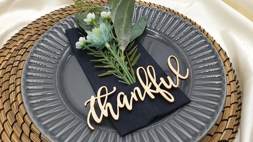 Miniatura 9 de Tarjetas de lugar agradecido, tarjetas de lugar de Navidad personalizadas, ajuste de lugar de cena personalizado, decoración de mesa de otoño