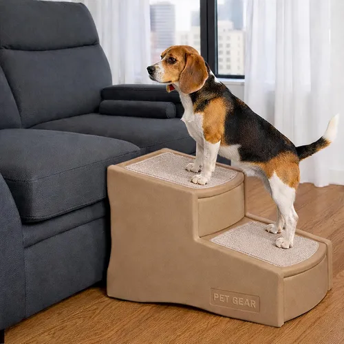 Miniatura 6 de Pet Gear Easy Step II - Escaleras para mascotas, grano de café, 2 escalones Para gatos/perros de hasta 150 libras, portátil, extraíble, lavable