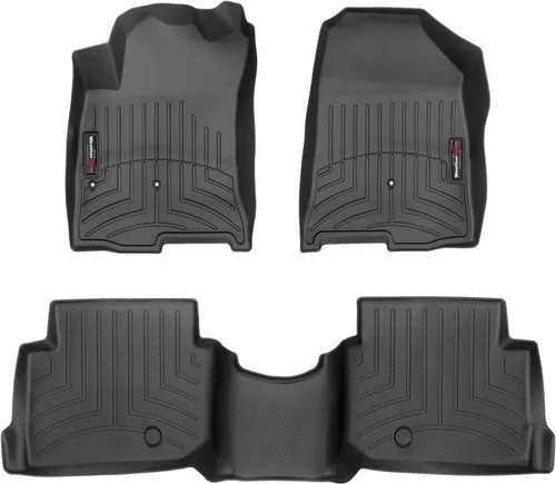 WeatherTech Revestimientos de suelo personalizados para Hyundai Ioniq Electric - 1ª y 2ª fila (4416201-4411153), color negro