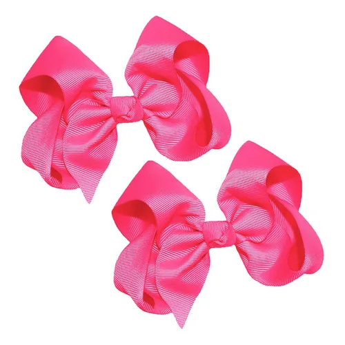 Miniatura 14 de WEBB DIRECT2U Juego de dos lazos para el pelo de grogrén sólido de 4 pulgadas, pinzas de cocodrilo, color verde manzana