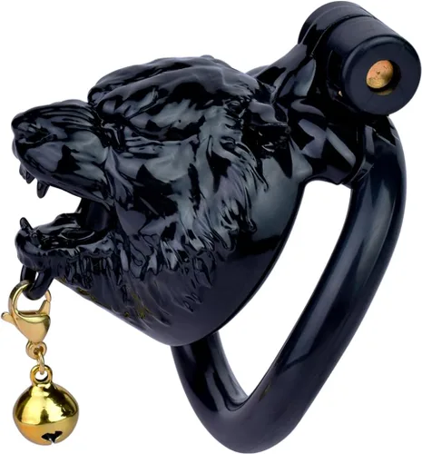 Miniatura 5 de Jaula ligera para el pene dispositivo de castidad con 4 anillos y llaves, jaula de pene masculina con bloqueo invisible y campana, juguetes sexuales