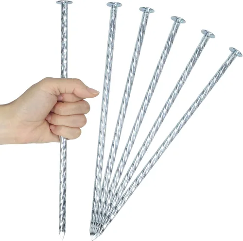 Estacas de 10 pulgadas de metal galvanizado para paisaje, estacas de anclaje de paisaje, estacas de camping para césped artificial, bordes de