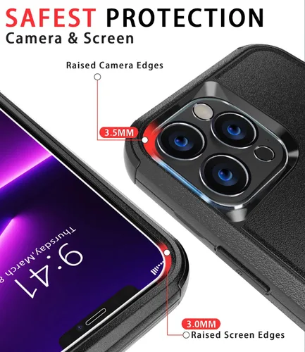 Miniatura 3 de Diverbox Funda diseñada para iPhone 13 Pro con protector de pantalla para lente de cámara, resistente a los golpes, resistente a los golpes