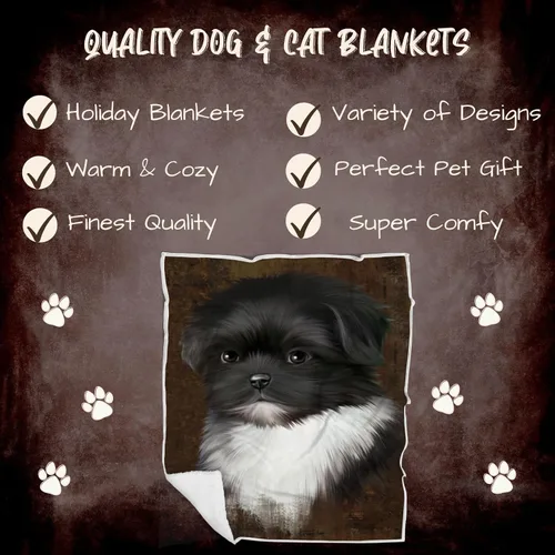 Miniatura 2 de Rustic Shih Tzu Dog Blanket - Lightweight Super Soft Cozy and Durable Bed Blanket - Animal Theme Fuzzy Blanket for Sofa Bed Couch Luxury Soft