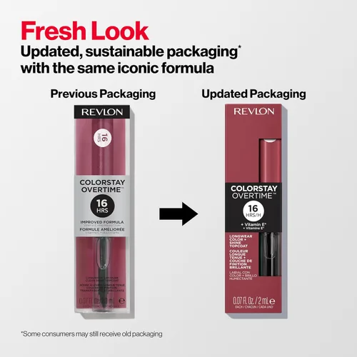 Miniatura 6 de Revlon - Lápiz labial líquido Overtime con brillo de labios transparente, maquillaje facial ColorStay, doble extremo con vitamina E en ciruela/baya
