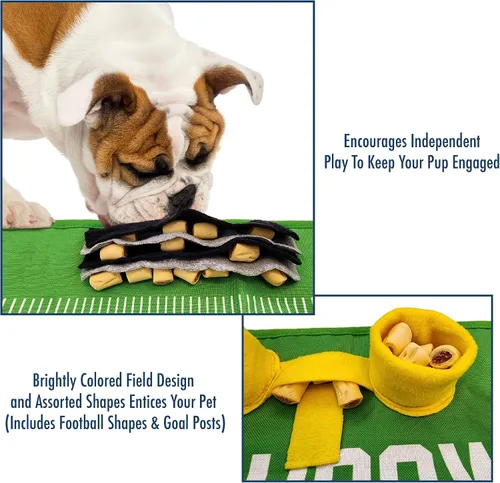 Miniatura 6 de NFL Pittsburgh Steelers - Tapete de olfato para perros, comedero lento interactivo para mascotas, diseño de campo de fútbol, juguete de rompecabezas