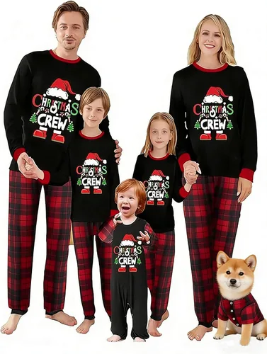 Miniatura 46 de OAKFashion Conjuntos de Pijamas Familiares de Navidad, Pijamas Familiares a Juego de Navidad Ropa de Dormir Pjs