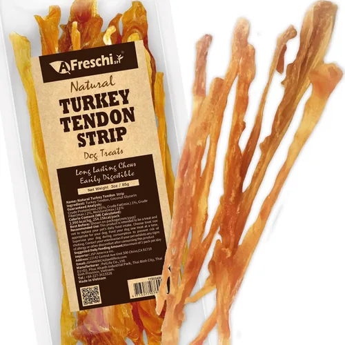 A Freschi srl Tendones de pavo para perros, masticables de larga duración, hipoalergénicos, alternativa a la piel cruda, de calidad humana,